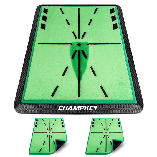 CHAMPKEY Golf Mat with 2 Replaceable Impact Pads